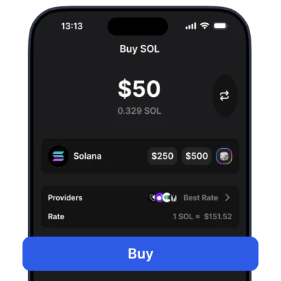 Buy cryptocurrency with credit card using Veron Wallet fiat on-ramp feature