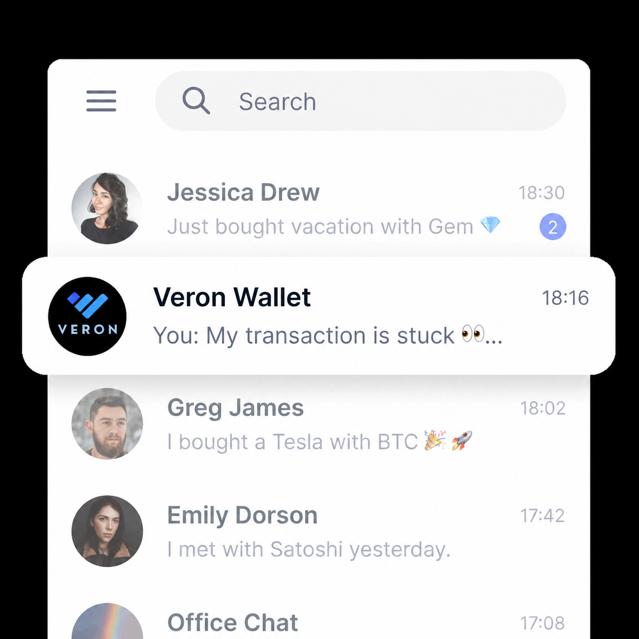Info private with veron wallet